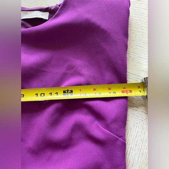 Sublini NWT  Women's Shoulder Pad Tank Dress Sleeveless/ Purple Size M . - Picture 4 of 13